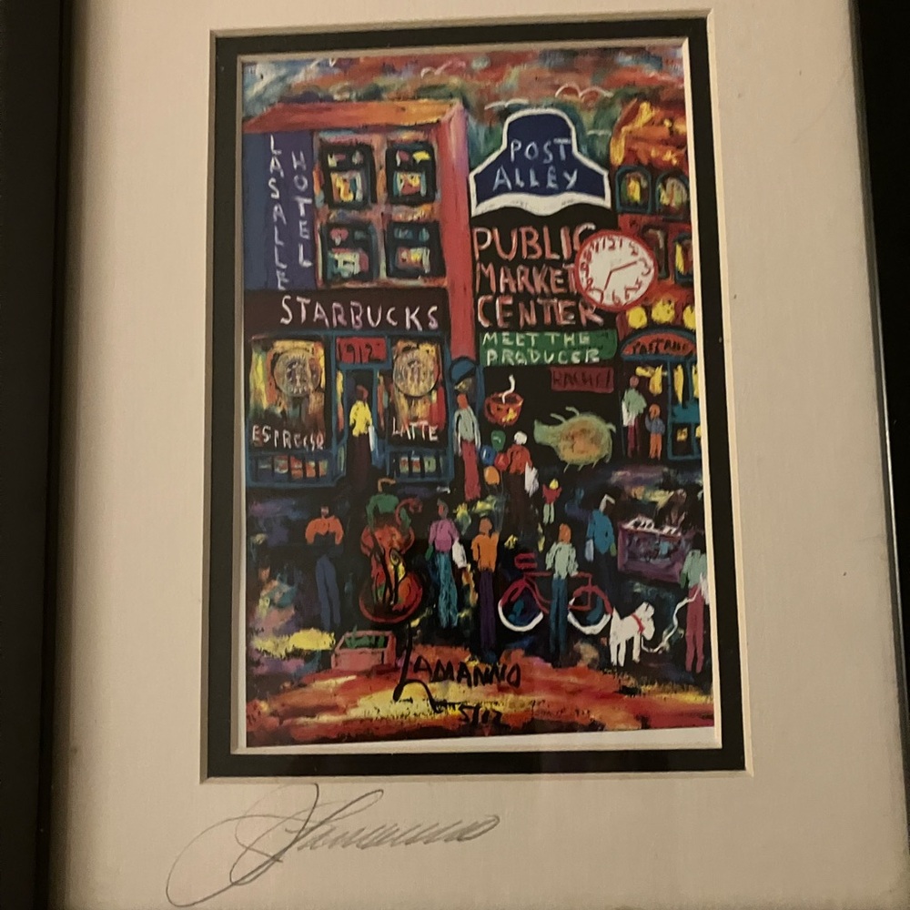 Joseph Lamanno signed print Pike’s Market🥰